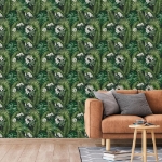 DUTCH WALLCOVERINGS Carta da Parati "Eden" Nero e Verde Scuro