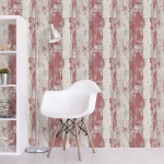 DUTCH WALLCOVERINGS Carta da Parati Legno Rosso e Beige