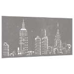 Decorazione Muro da Giardino 105x55cm Skyline in Acciaio Corten