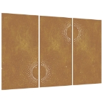 Decorazioni Muro da Giardino 3 pz 105x55 cm Sole Acciaio Corten