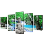 5 pz Set Stampa su Tela da Muro Buddha 200 x 100 cm