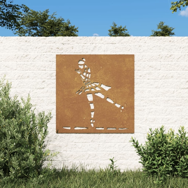 Decorazione Muro Giardino 55x55 cm Ballerina in Acciaio Corten