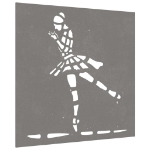 Decorazione Muro Giardino 55x55 cm Ballerina in Acciaio Corten