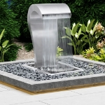 Cascata da Giardino Argento 52,4x34,2x82 cm in Acciaio Inox