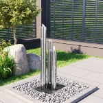 Fontana da Giardino Argento 48x34x88 cm in Acciaio Inox