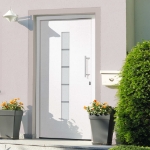 Porta d'Ingresso in Alluminio e PVC Bianco 100x200 cm