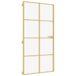 Porta Interni Sottile Oro 102,5x201,5 Vetro Temperato Alluminio