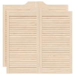 Porte a Battente 2-Paio Design Lamelle 100x100 cm Legno di Pino