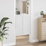 Porte a Battente 1-Paio Design a Lamelle Bianco 100x80 cm