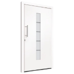 Porta d'Ingresso in Alluminio e PVC Bianco 110x210 cm