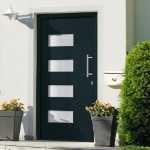 Porta d'Ingresso in Alluminio e PVC Antracite 100x200 cm