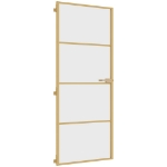 Porta Interni Sottile Oro 83x201,5cm Vetro Temperato Alluminio