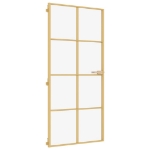 Porta Interni Sottile Oro 93x201,5cm Vetro Temperato Alluminio