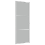 Porta Interna 83x201,5 cm Bianco Opaco Vetro e Alluminio