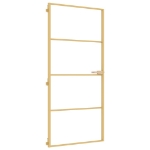 Porta Interni Sottile Oro 93x201,5cm Vetro Temperato Alluminio