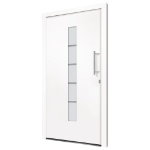 Porta d'Ingresso in Alluminio e PVC Bianco 110x210 cm