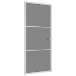 Porta Interna 93x201,5 cm Bianca in Vetro ESG e Alluminio