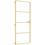 Porta Interni Sottile Oro 83x201,5cm Vetro Temperato Alluminio