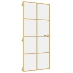 Porta Interni Sottile Oro 93x201,5cm Vetro Temperato Alluminio