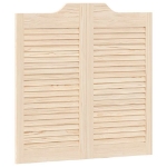 Porte a Battente 1-Paio Design a Lamelle 80x80 cm Legno di Pino