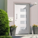 Porta d'Ingresso in Alluminio e PVC Bianco 100x200 cm