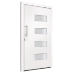 Porta d'Ingresso in Alluminio e PVC Bianco 110x210 cm