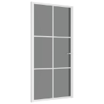 Porta Interna 102,5x201,5 cm Bianca in Vetro ESG e Alluminio