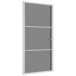 Porta Interna 102,5x201,5 cm Bianca in Vetro ESG e Alluminio