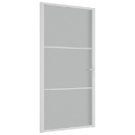 Porta Interna 102,5x201,5 cm Bianco Opaco in Vetro e Alluminio