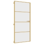 Porta Interni Sottile Oro 93x201,5cm Vetro Temperato Alluminio