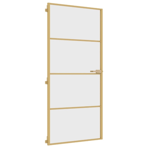 Porta Interni Sottile Oro 93x201,5cm Vetro Temperato Alluminio