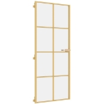 Porta Interni Sottile Oro 83x201,5cm Vetro Temperato Alluminio