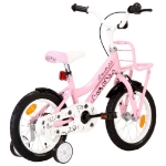 Bici per Bambini con Trasportino Frontale 14'' Bianca e Rosa