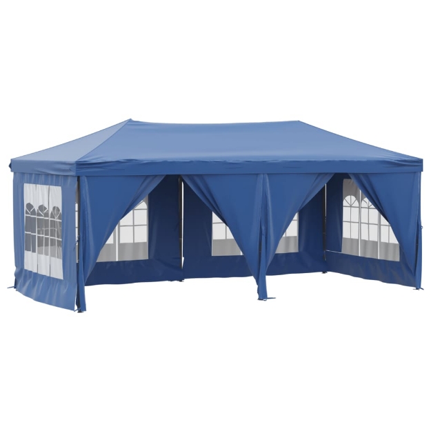 Tenda per Feste Pieghevole con Pareti Laterali Blu 3x6 m