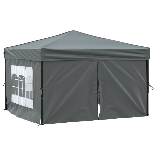 Tenda per Feste Pieghevole con Pareti Laterali Antracite 3x3 m