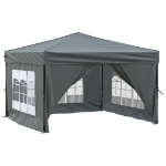 Tenda per Feste Pieghevole con Pareti Laterali Antracite 3x3 m