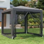 Tenda per Feste con 4 Pareti in Rete Antracite 2,5x2,5 m HDPE