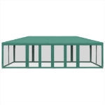 Tenda per Feste con 12 Pareti Laterali in Rete Verde 8x4 m HDPE