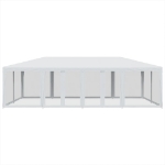 Tenda per Feste con 12 Pareti Laterali in Rete Bianco 8x4m HDPE