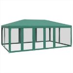 Tenda per Feste con 10 Pareti Laterali in Rete Verde 6x4 m HDPE