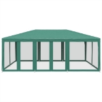 Tenda per Feste con 10 Pareti Laterali in Rete Verde 6x4 m HDPE