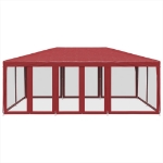 Tenda per Feste con 10 Pareti Laterali in Rete Rossa 6x4 m HDPE