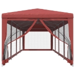 Tenda per Feste con 10 Pareti Laterali in Rete Rossa 3x12m HDPE