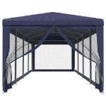 Tenda per Feste con 10 Pareti Laterali in Rete Blu 3x12 m HDPE