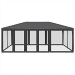 Tenda per Feste con 10 Pareti in Rete Antracite 6x4 m in HDPE