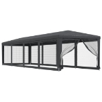 Tenda per Feste con 10 Pareti in Rete Antracite 3x12 m in HDPE