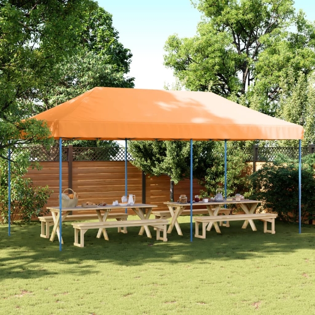 Tenda da Festa Pieghevole Pop-Up Arancione 580x292x315 cm