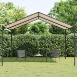 Tenda a Baldacchino Beige 4x4 m in Acciaio e Tessuto