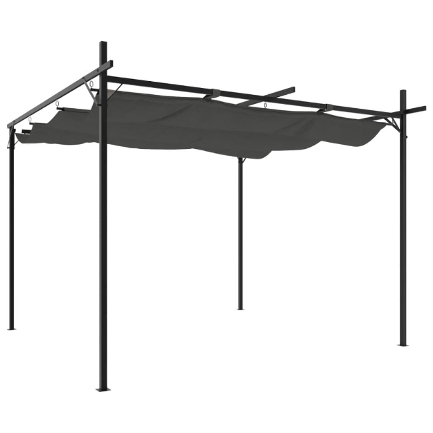 Pergola con Tetto Retrattile Antracite 295x292x230 cm