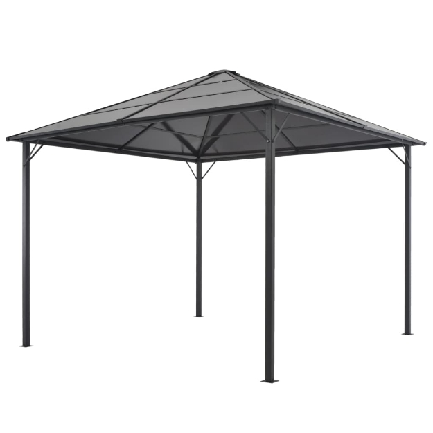 Gazebo con Tettuccio in Alluminio 3x3 m Antracite